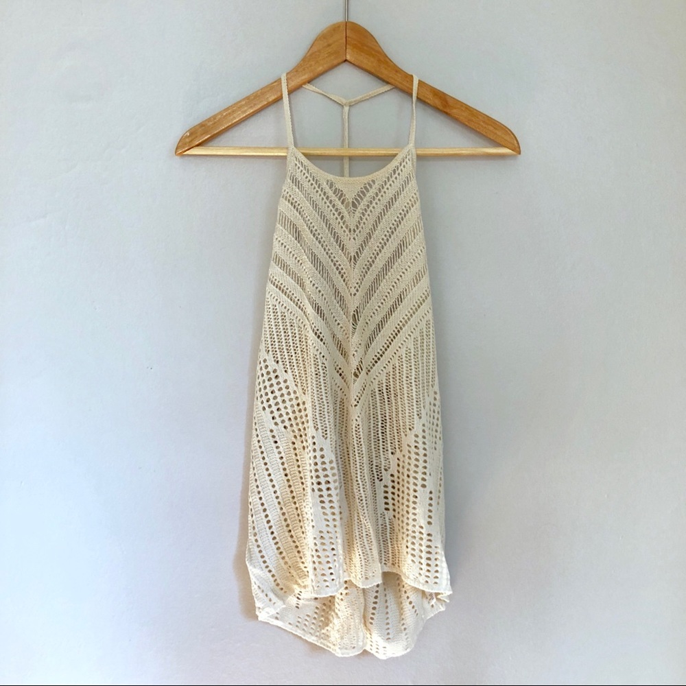 Lace T strap tank top